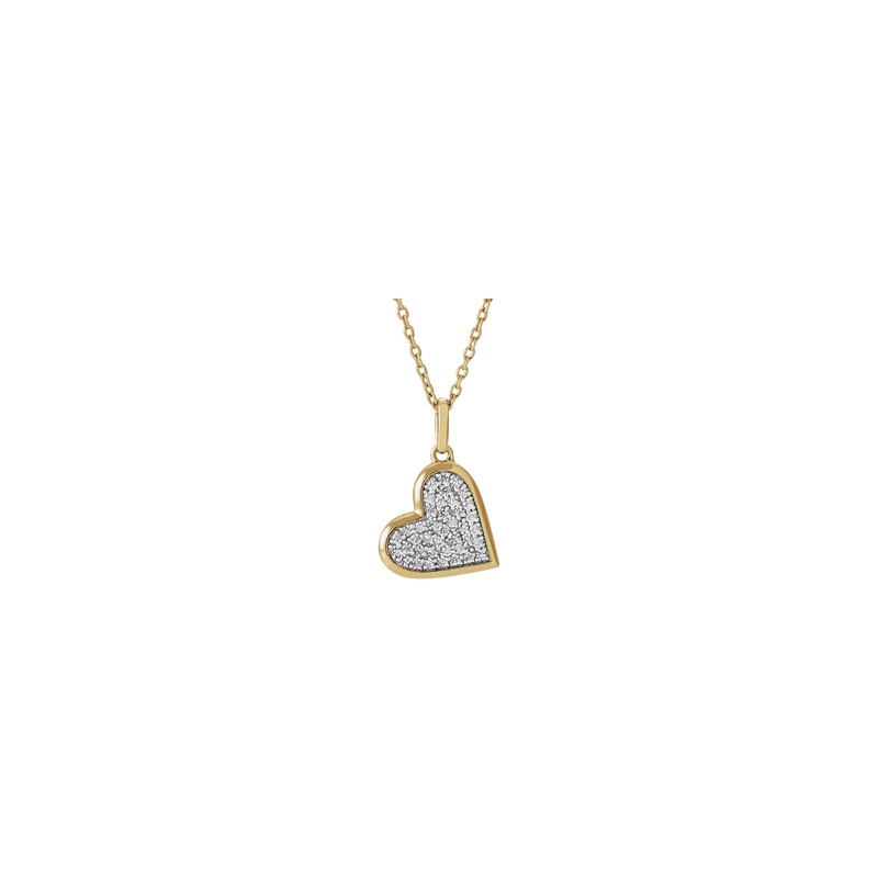 Diagonal Natural Diamond Heart Necklace (14K)