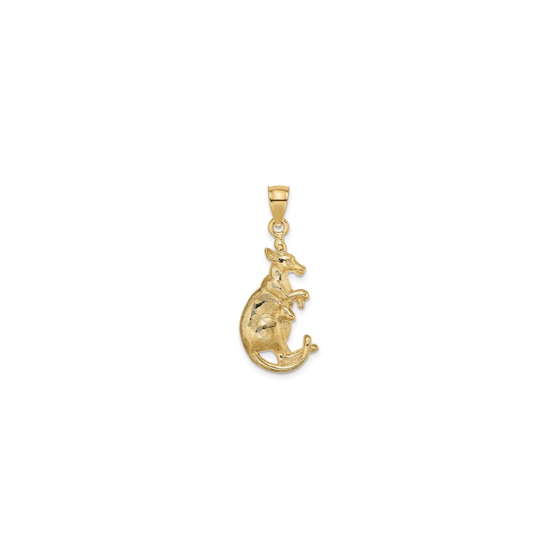 2D Kangaroo with Baby in Pouch Pendant (14K)