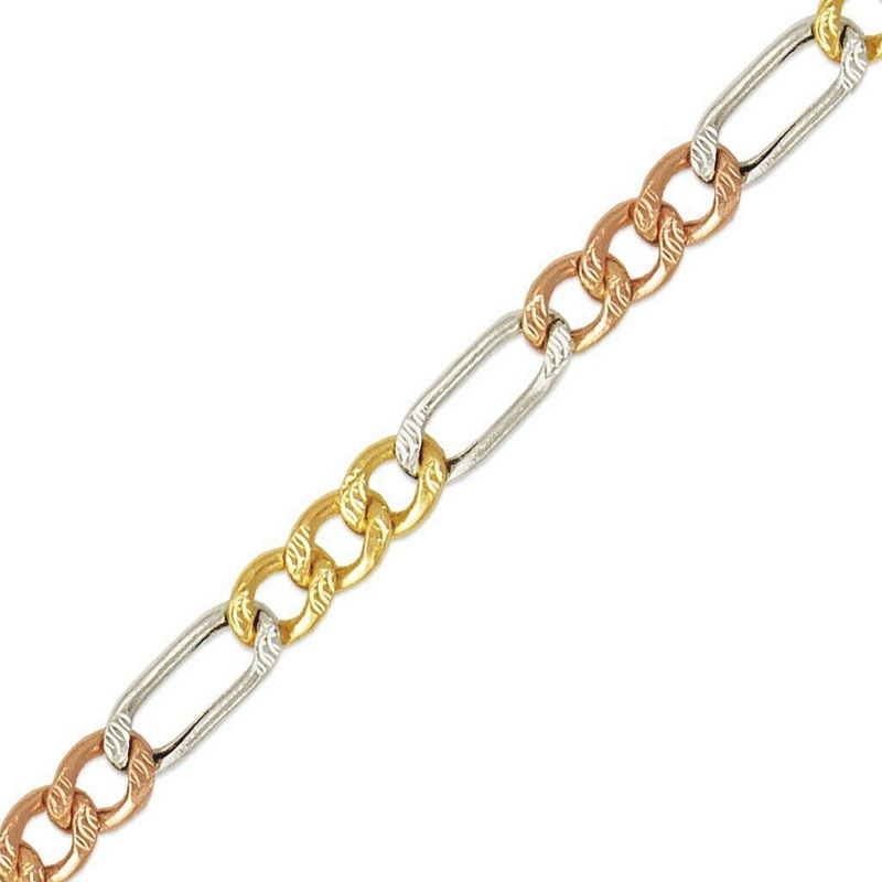 Tricolor Hollow Figaro Chain (14K)