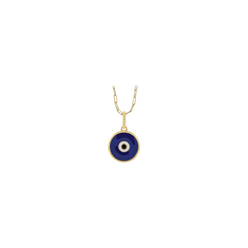 Blue Enamel Evil Eye Necklace