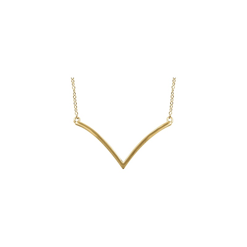 Curvy V Necklace (14K)