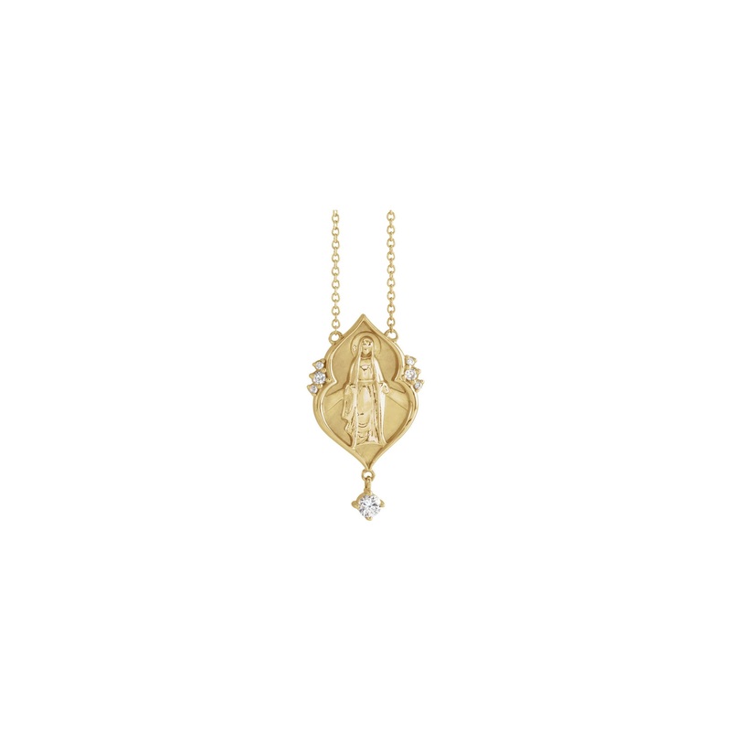 Diamond Miraculous Mary Necklace