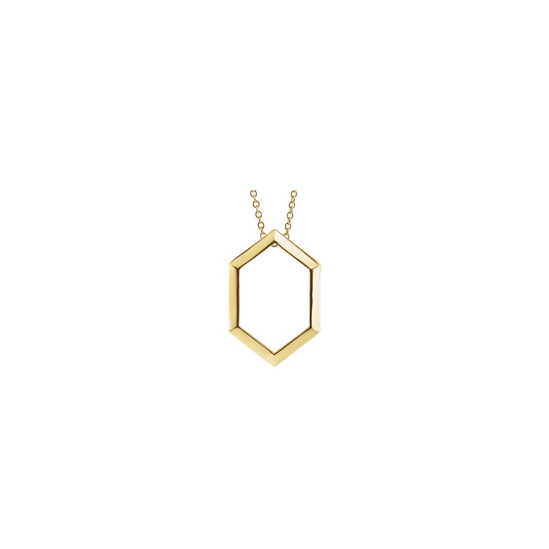 Elongated Hexagon Contour Necklace
