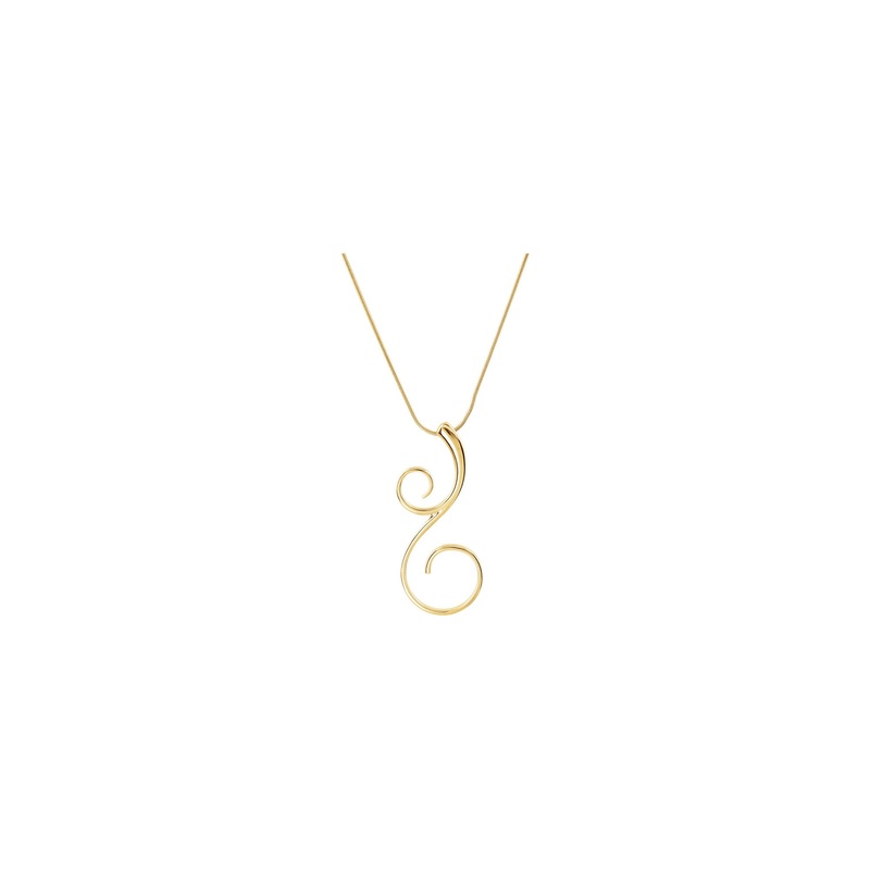 Dainty Scroll Necklace (14K)