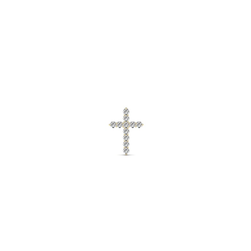 Diamond Hidden Bail Cross Pendant (14K)