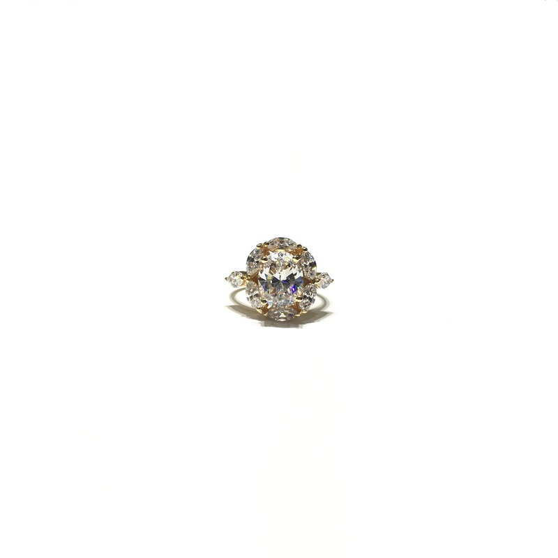 April Birthstone Flower CZ Ring (14K)
