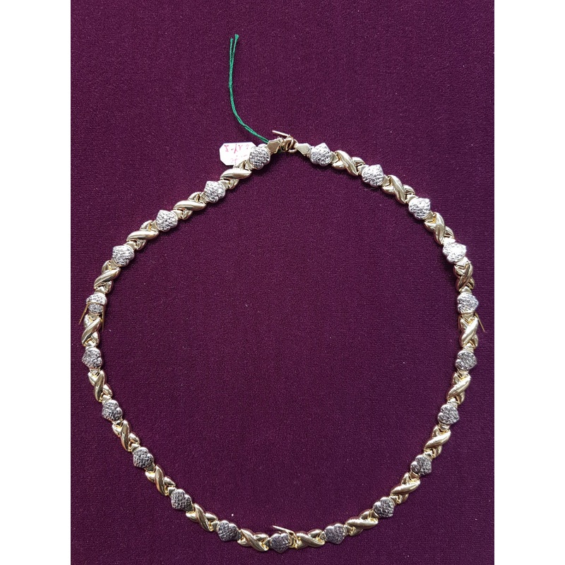 Two-Tone XX Necklace (14K)
