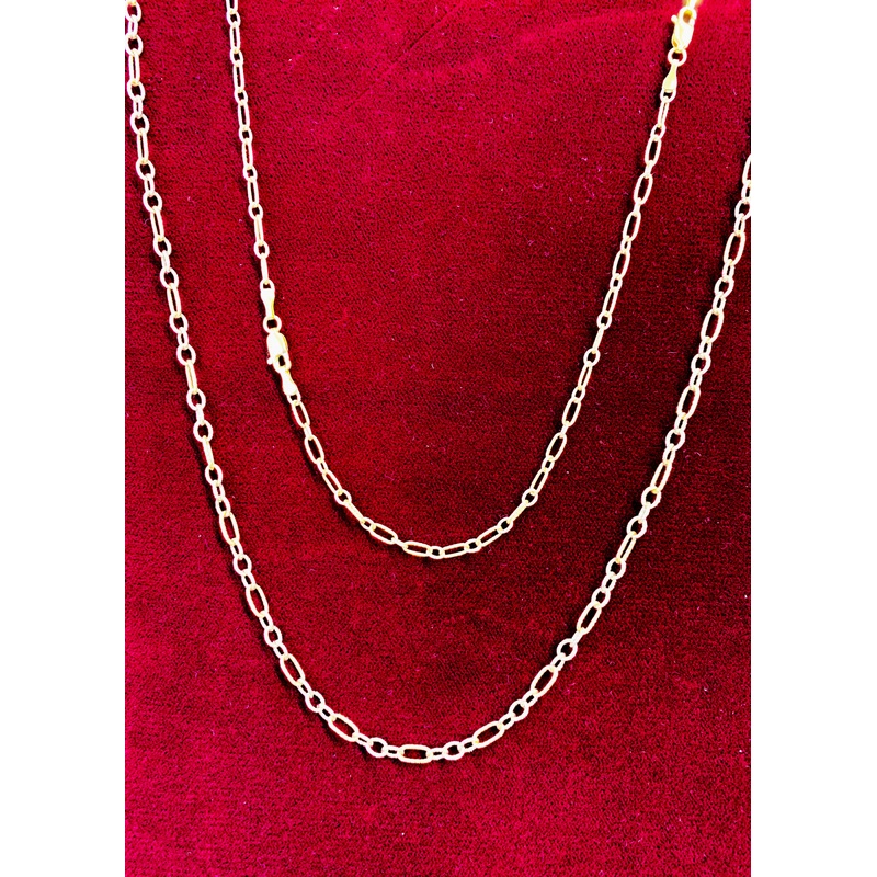 Diamond Cut Figaro Cable Chain (14K)