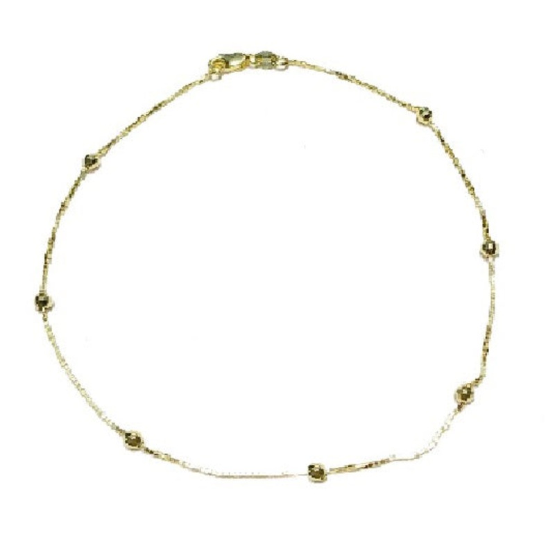 Disco Ball Bead Anklet (14K)