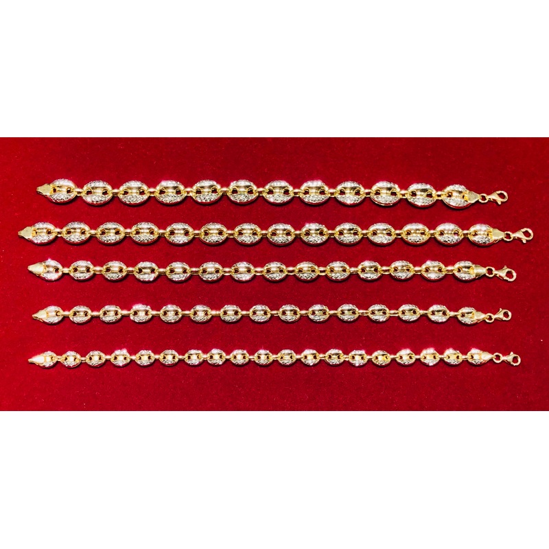 Two-Tones Puffy Mariner Bracelet (14K)