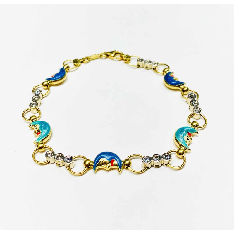 Colors Moons CZ Bracelet (14K).
