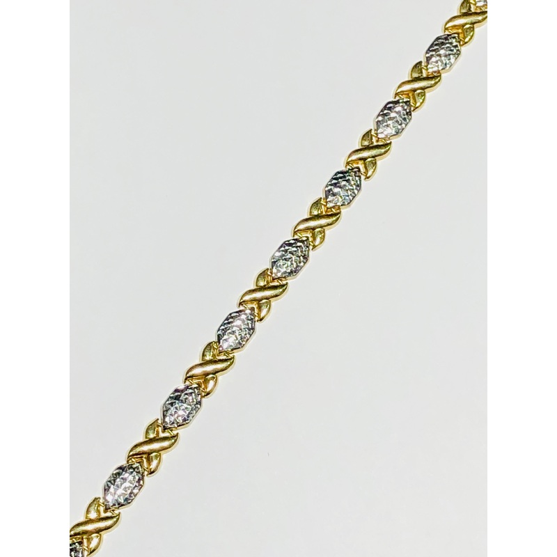 X and Hexagon Two-Tone Bracelet (14K)