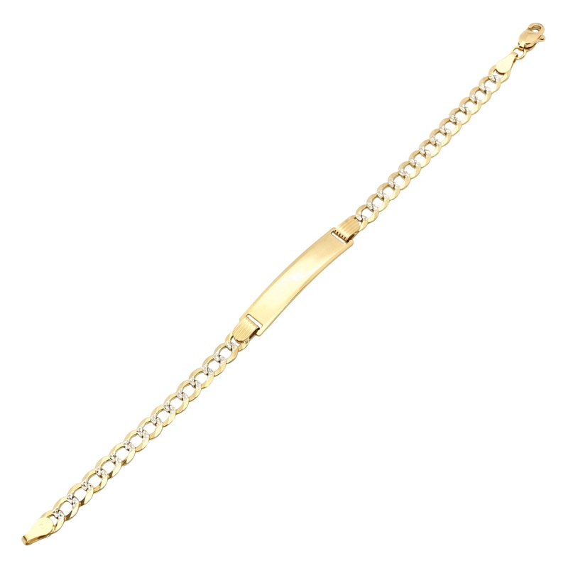 Children's Two-Tone Cuban ID Bracelet (14K).