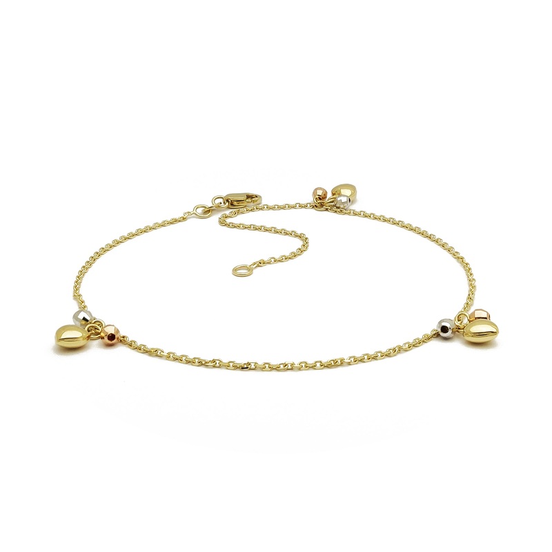 Heart Bead Anklet (14K)