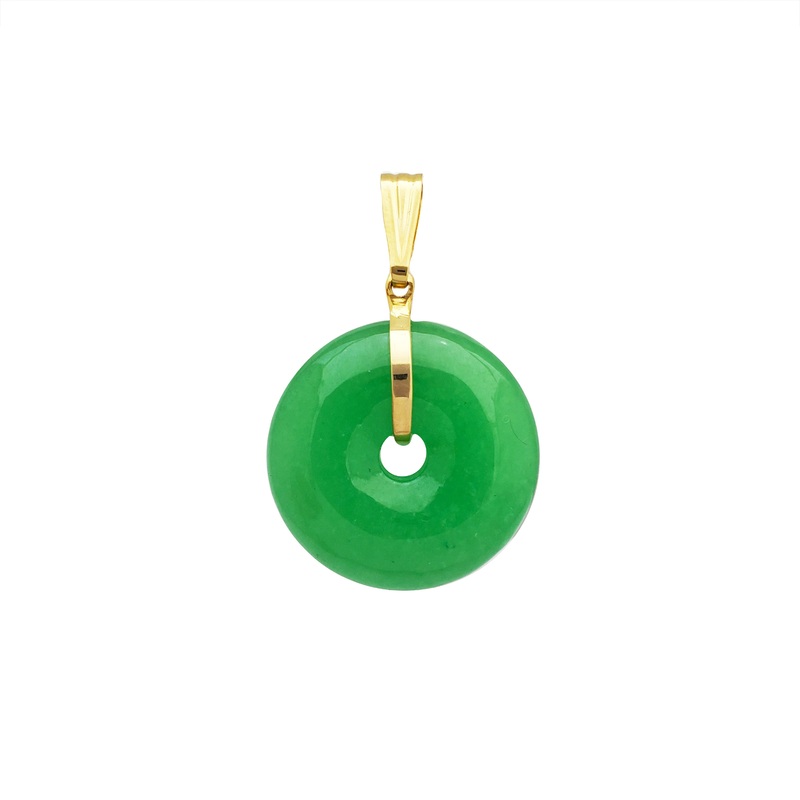 [] Jade Pi Disc Pendant (14K)