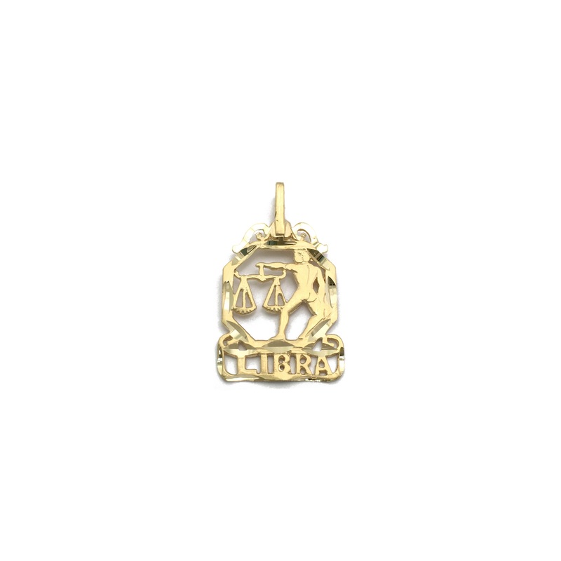 Zodiac Sign Named Diamond Cut Outline Pendant (14K)