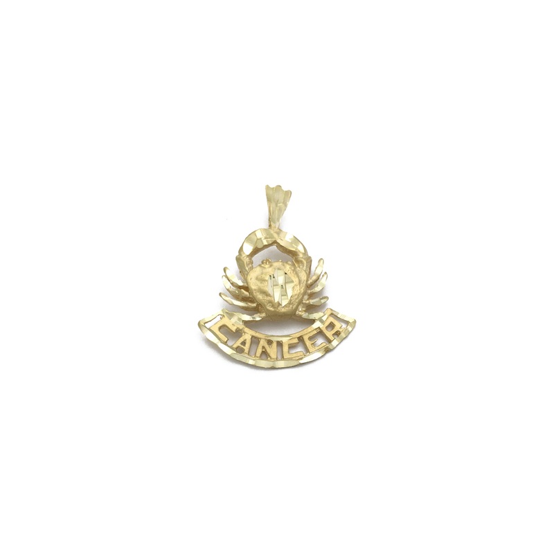 Zodiac Sign Named Diamond Cut Pendant (14K)