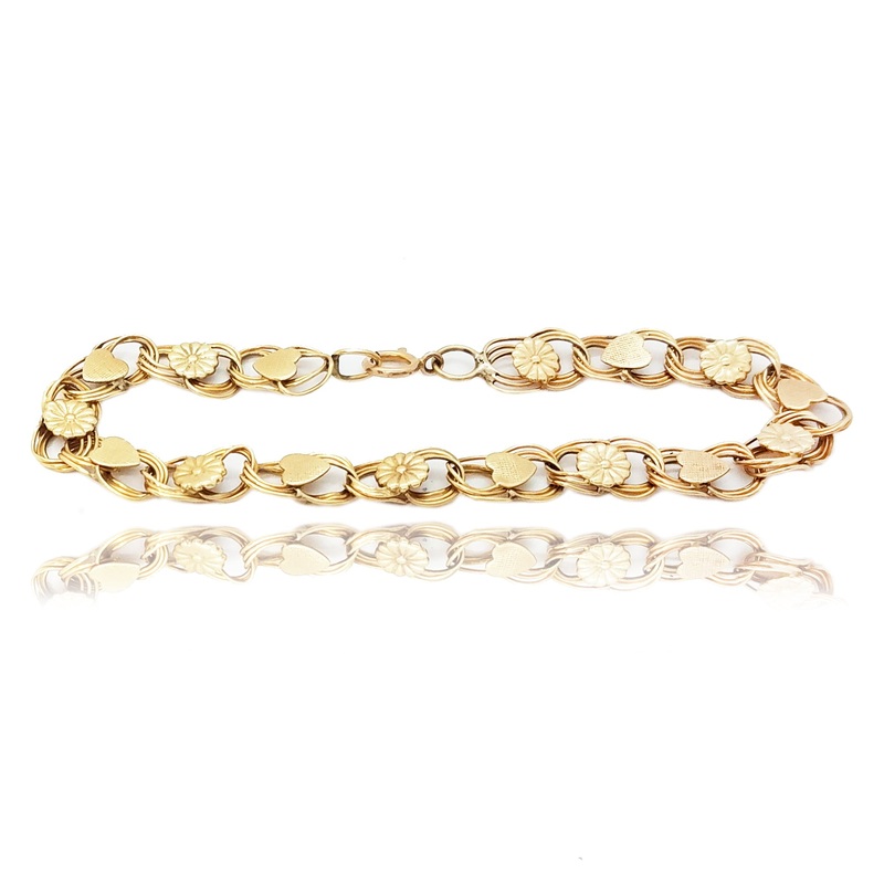Daisy & Heart Bracelet (14K).