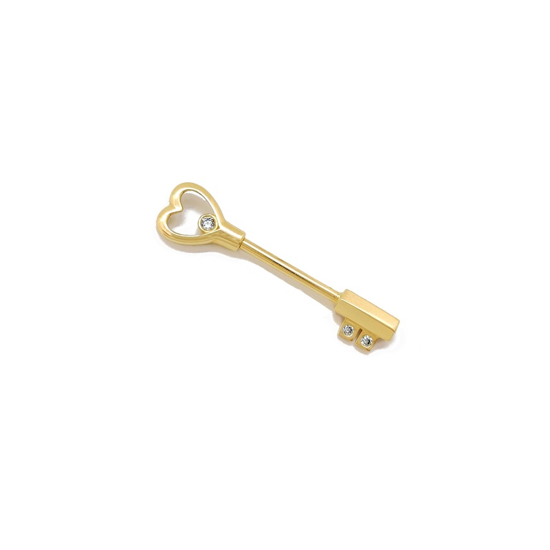 Heart & Key Industrial Piercing (14K)