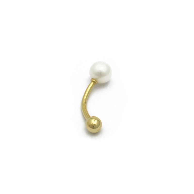 Pearl Curved Barbell Piercing (14K)