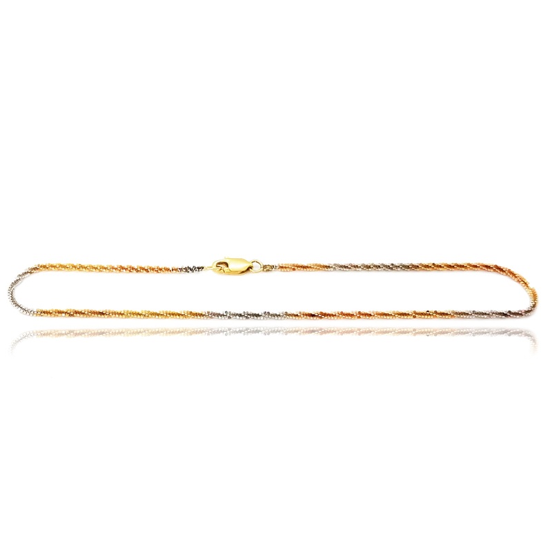 [Sold Out] Tri-Color Gold Rope Bracelet (14K).