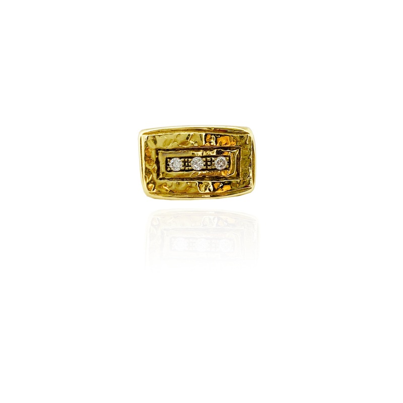 3 Diamond Square Ring (14K).