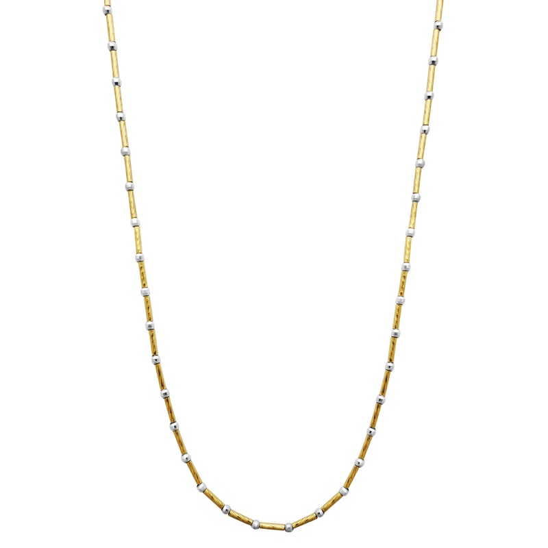 Ball Bar Diamond Cut Two-Tone Chain (14K)