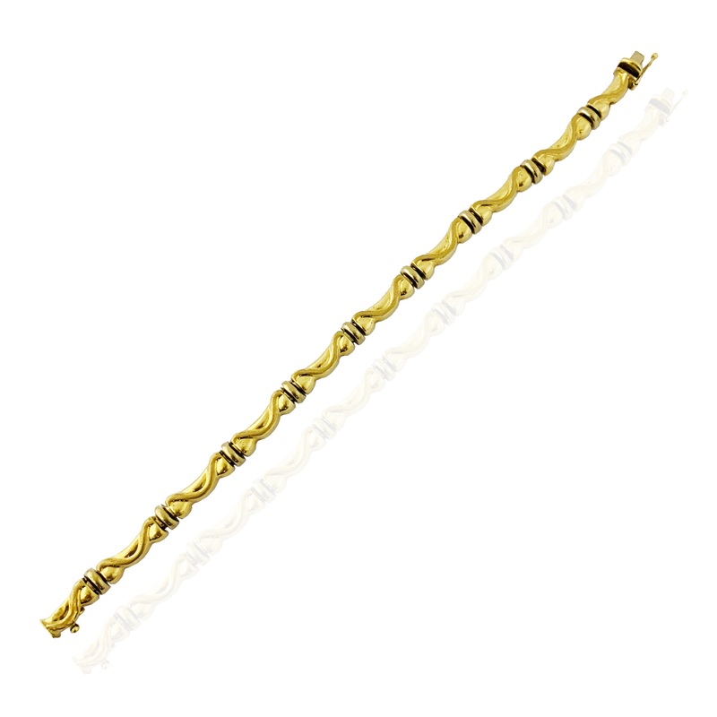 Bamboo Twisted Link Bracelet (14K).