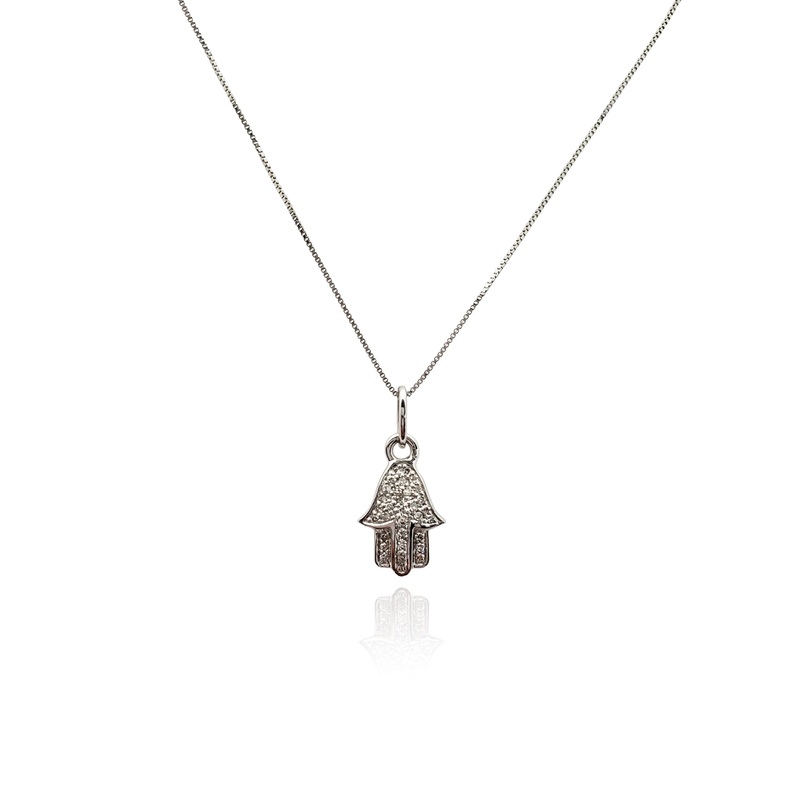 Diamond Hamsa Necklace (14K)