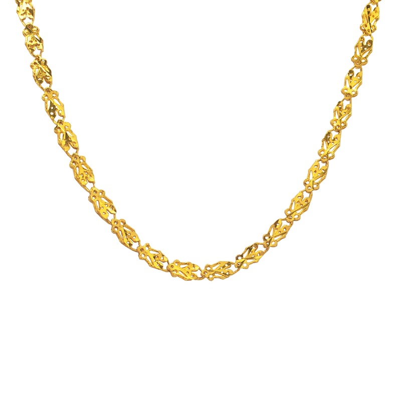 Fancy Locust Link Chain (24K)
