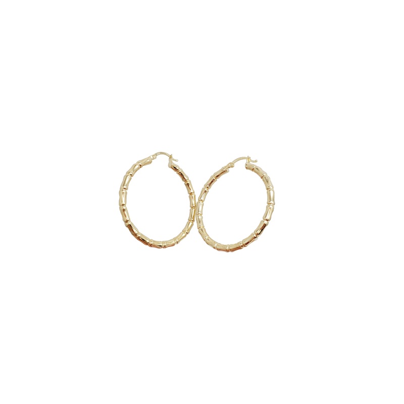 Bamboo Hoop Earring (14K)