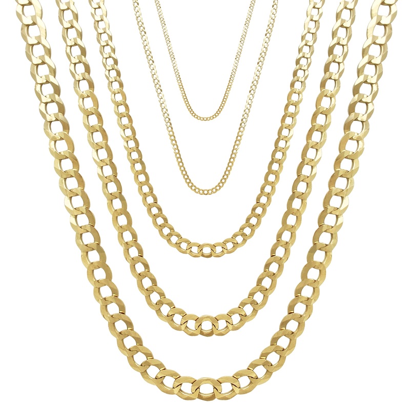 [Solid] Italian Cuban/Open Curb Chain (14K)