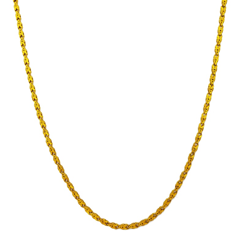 Textured Leaf and Vines Necklace (24K)