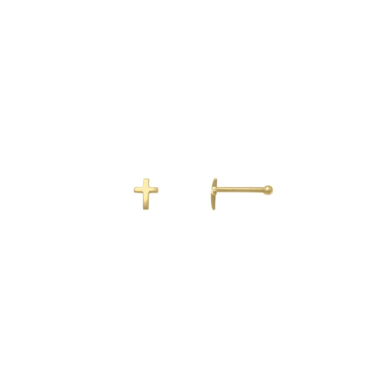 Cross Nose Stud Piercing (14K)