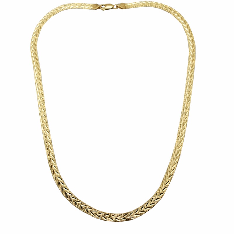 Floral Diamond Cut Herringbone (14K)