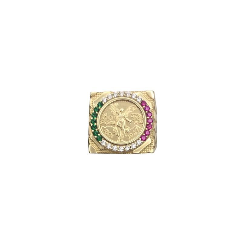 "50 Pesos" Mexican Centenario Coin Ring (14K)