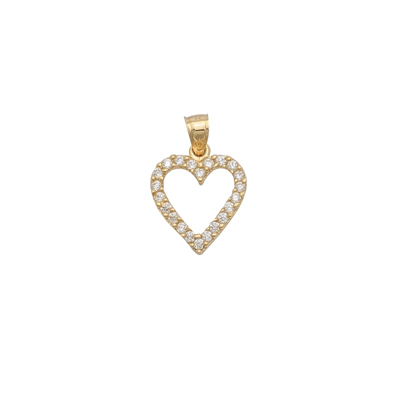 Heart Frame CZ Pendant (14K)
