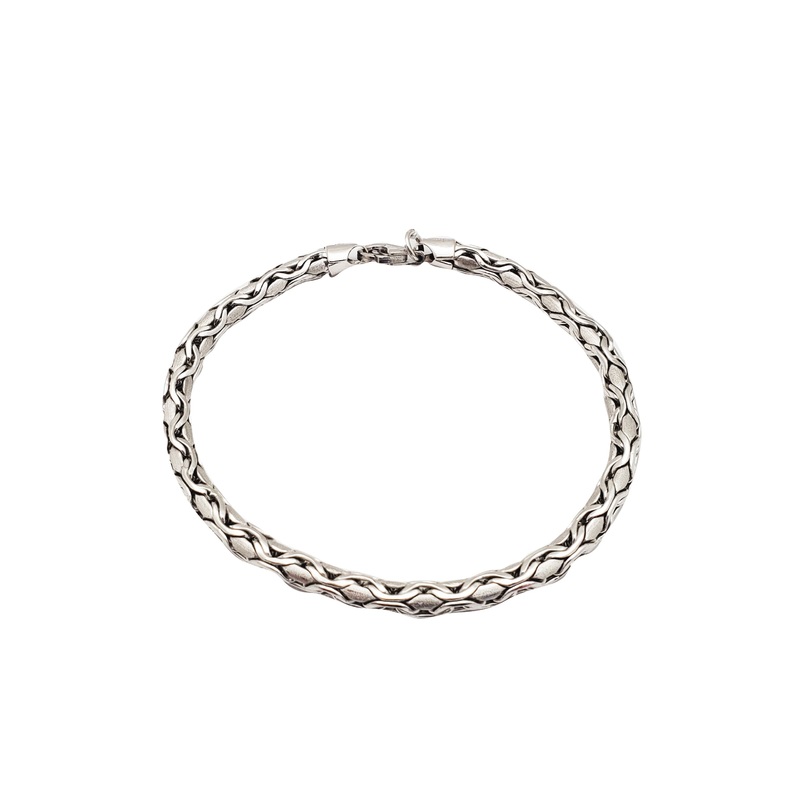 White Gold Snakeskin Motif Bracelet (14K)