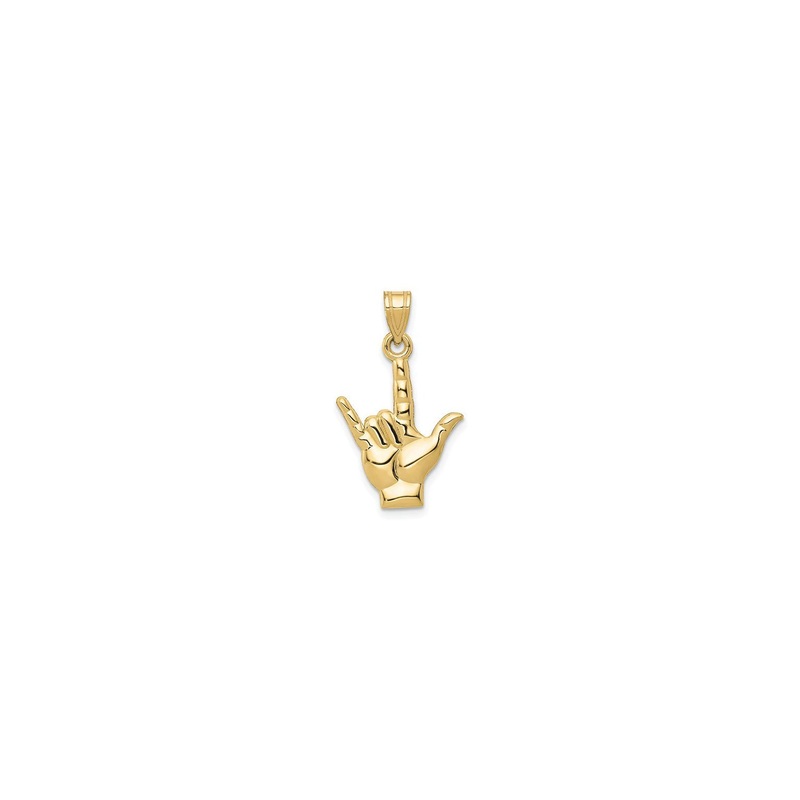 "I Love You" Hand Sign Pendant (14K)