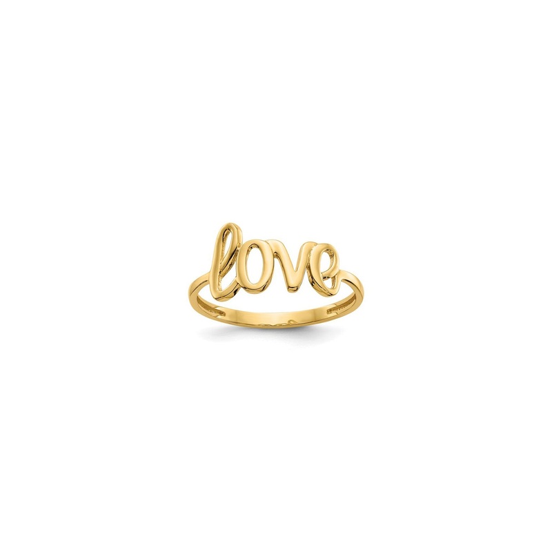 "Love" Script Font Ring (14K)
