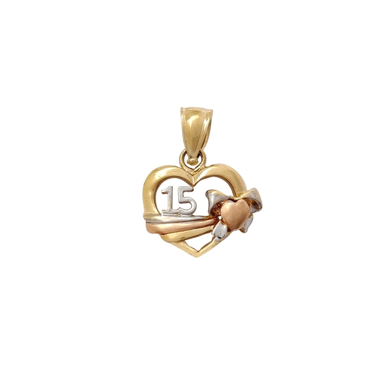 15 Quinceaera Heart Shape Pendant (14K)