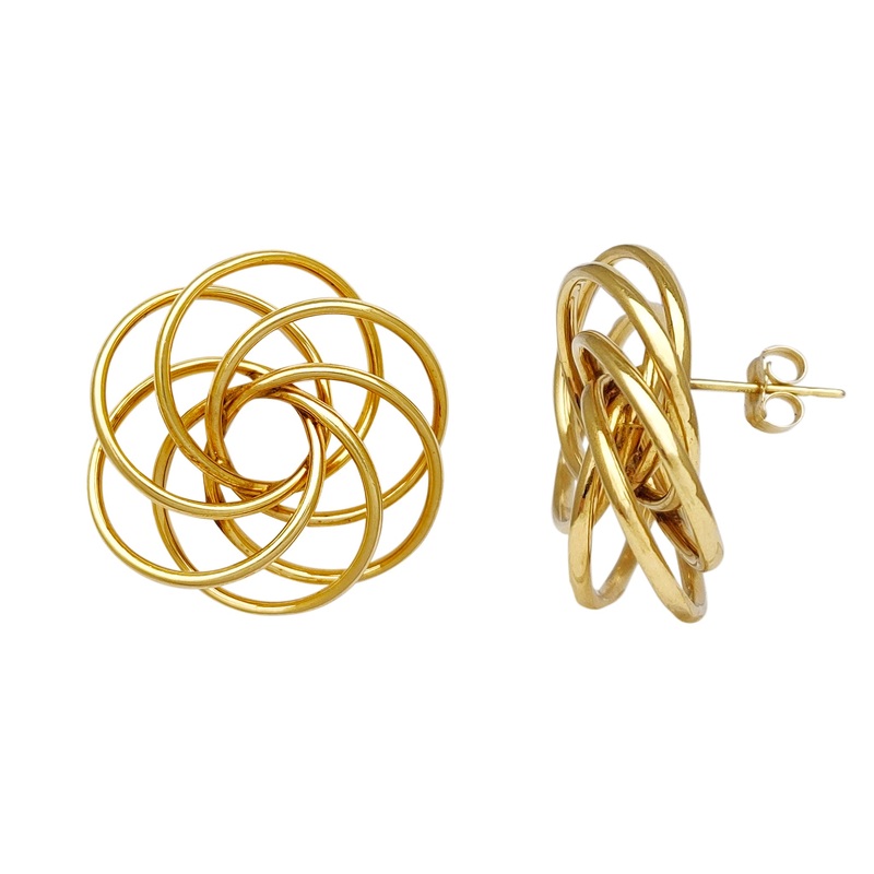 Atomic Whirl Stud Earrings (14K)