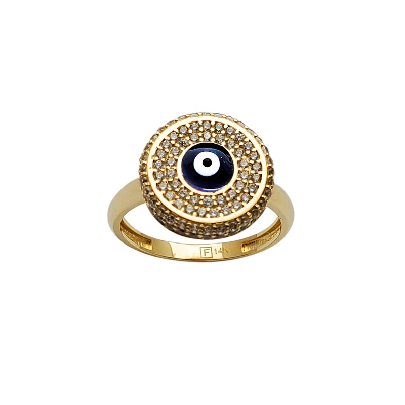 All-Seeing Evil Eye Stoneset Cocktail Ring (14K)