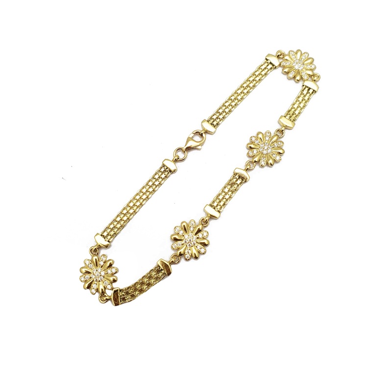 Daisy Flower Bismark Bracelet (14K).