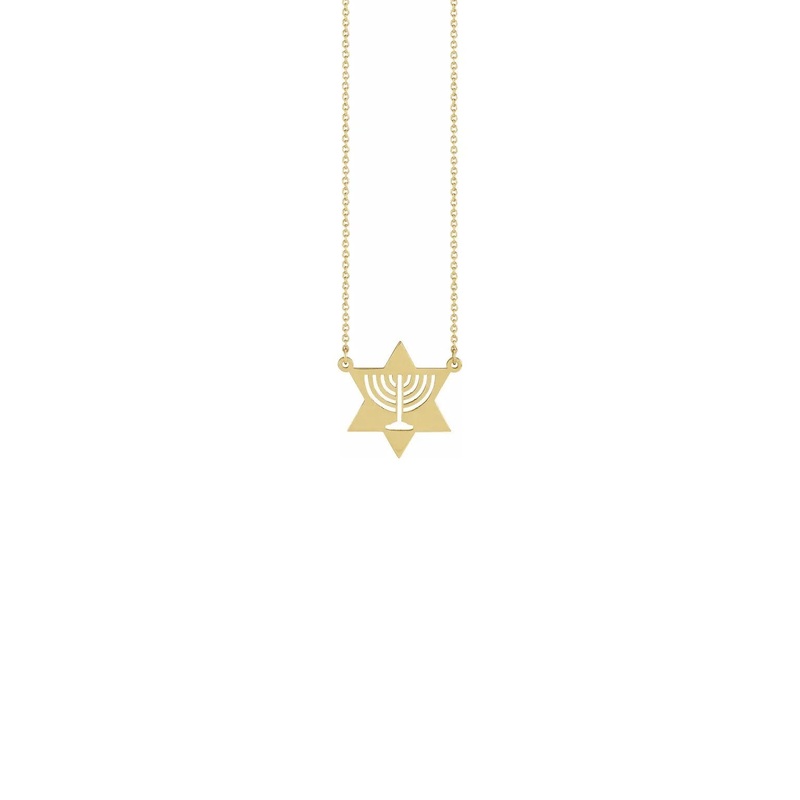 Star of David Menorah Necklace