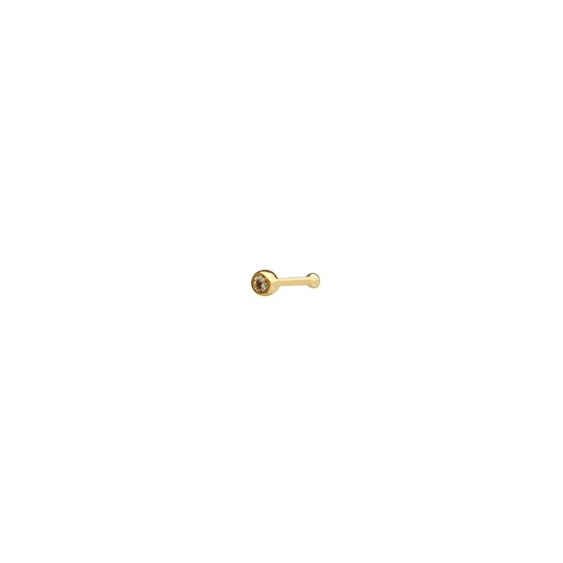 Bezeled CZ Stud Nose Piercing (14K)