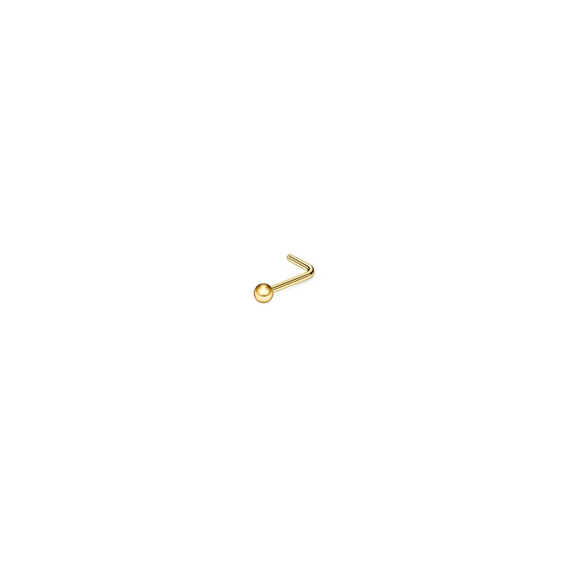 L-Bend Ball Stud Nose Piercing (14K)