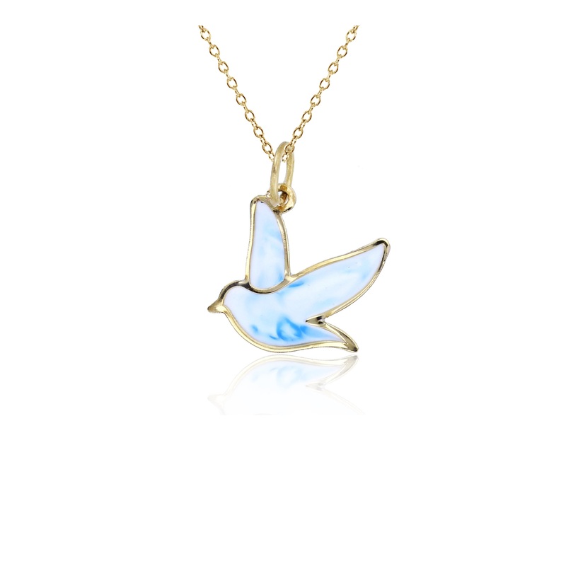Yellow Gold Blue Dove Fancy Necklace (14K)