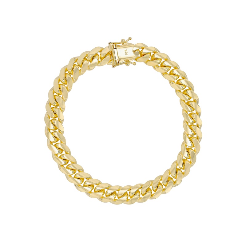[Box Lock] Solid Miami Cuban Bracelet (14K)