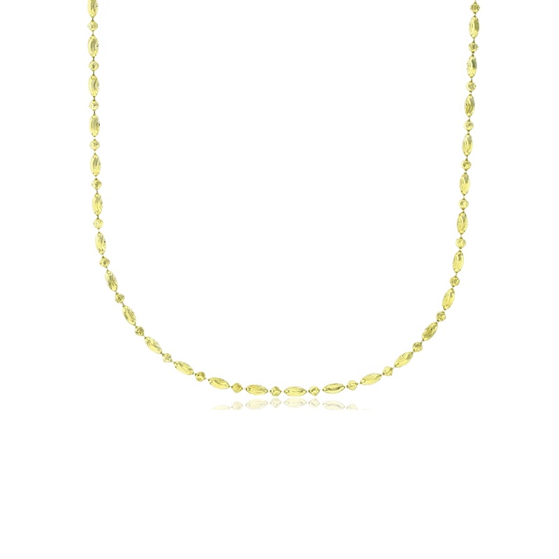 Moon Cut Rice Bead Chain (14K)